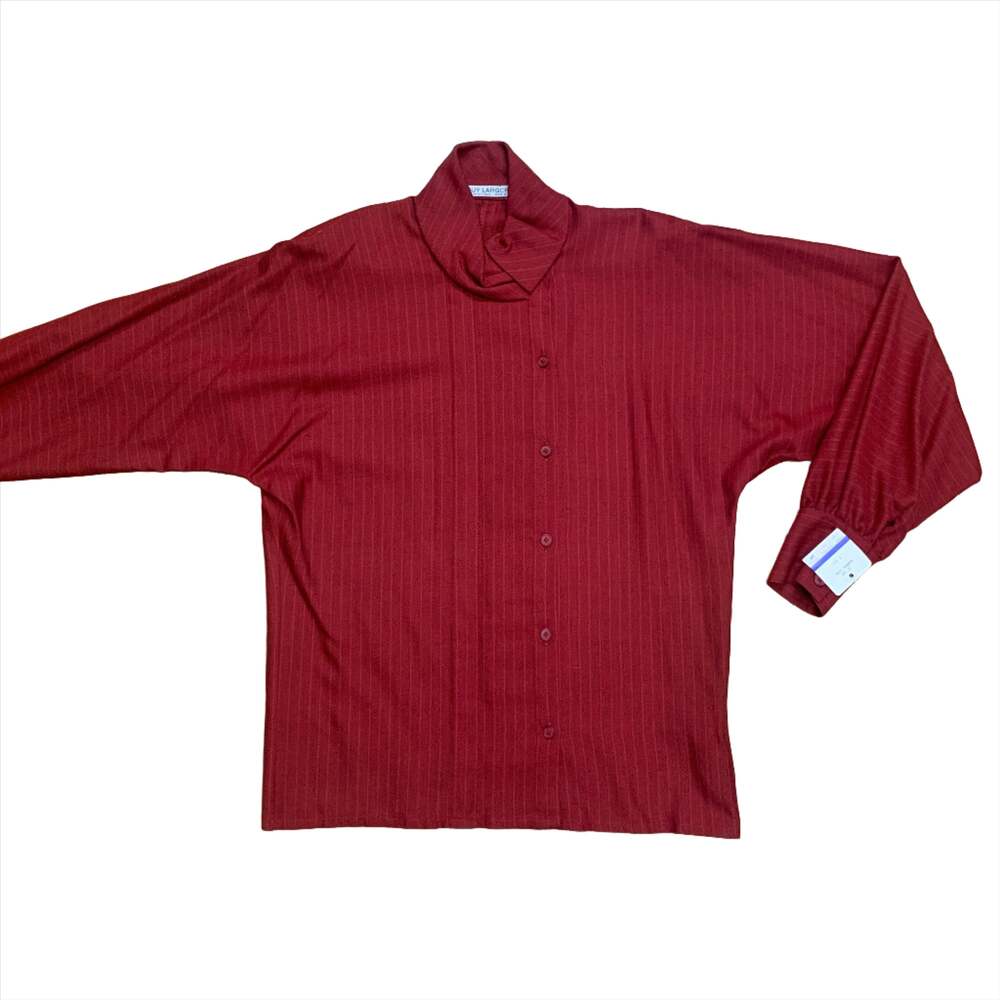 Vintage Deadstock Designer Guy Laroche Pinstriped Wool Blend Top Made In France